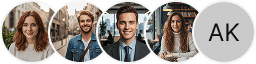 Several investor profile avatars displayed in a trading review block on Kaptivale